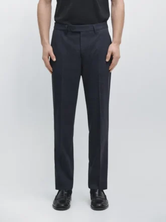 Anzugshose aus kühler Wollmischung mit Karomuster