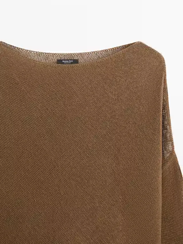 Asymmetrischer Strick-Cape-Pullover Asymmetrischer Strick-Cape-Pullover