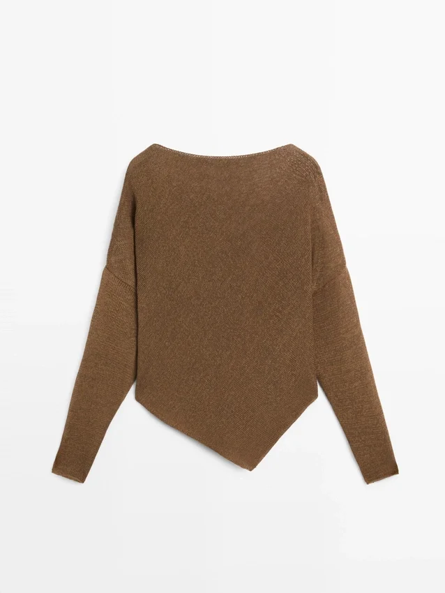 Asymmetrischer Strick-Cape-Pullover Asymmetrischer Strick-Cape-Pullover