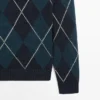 Baumwoll-Strick-Pullover mit Argyle-Muster Baumwoll-Strick-Pullover mit Argyle-Muster