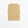 Baumwollstrickweste mit Rundhalsausschnitt