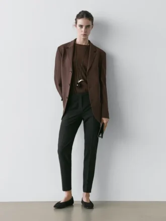 Blazer aus Kreppstoff