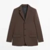 Blazer aus Kreppstoff