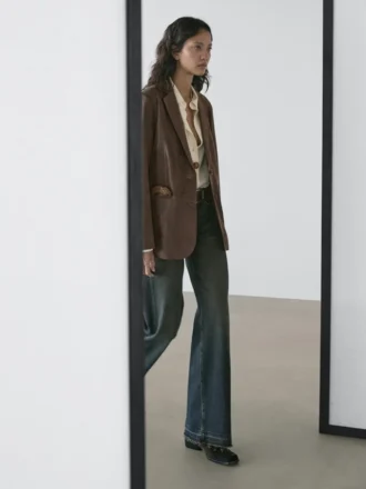 Blazer aus Wildleder mit Reverskragen