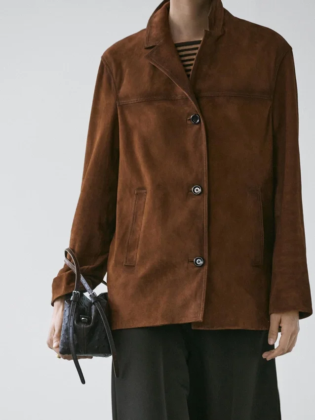 Blazer aus Wildleder mit Taschen Blazer aus Wildleder mit Taschen