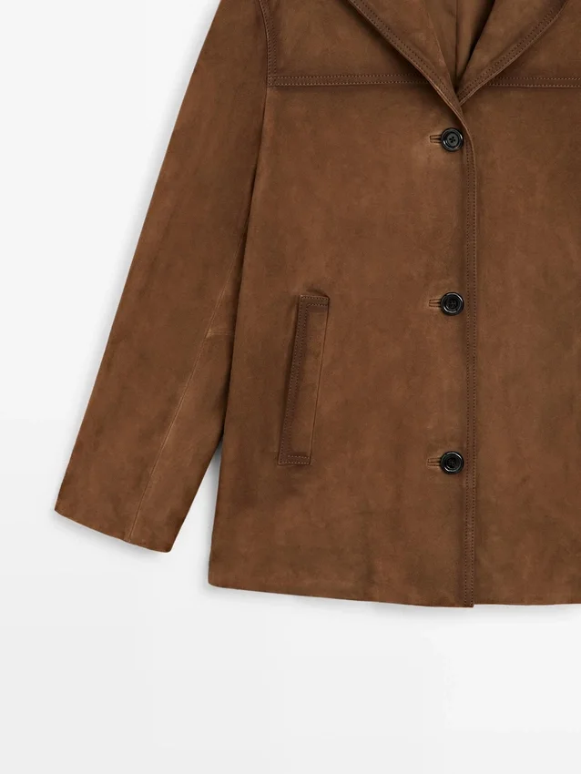 Blazer aus Wildleder mit Taschen Blazer aus Wildleder mit Taschen