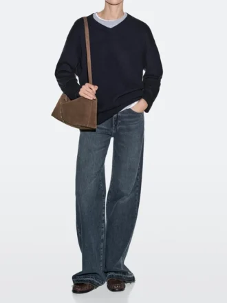 Bucket Bag aus Spaltveloursleder