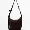 Bucket Bag aus Spaltveloursleder