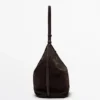 Bucket Bag aus Spaltveloursleder