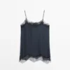 Camisole-Top mit kontrastierenden Spitzendetails