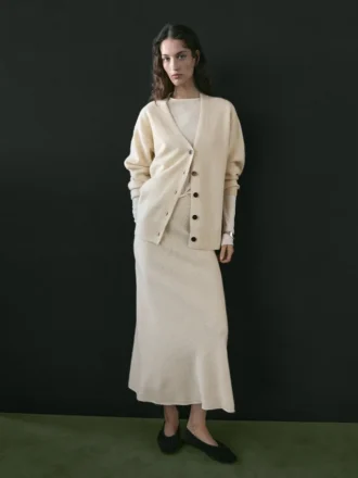 Cardigan aus Alpaka und Wolle mit V-Ausschnitt