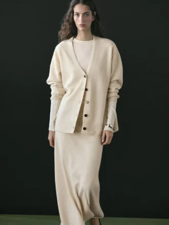 Cardigan aus Alpaka und Wolle mit V-Ausschnitt