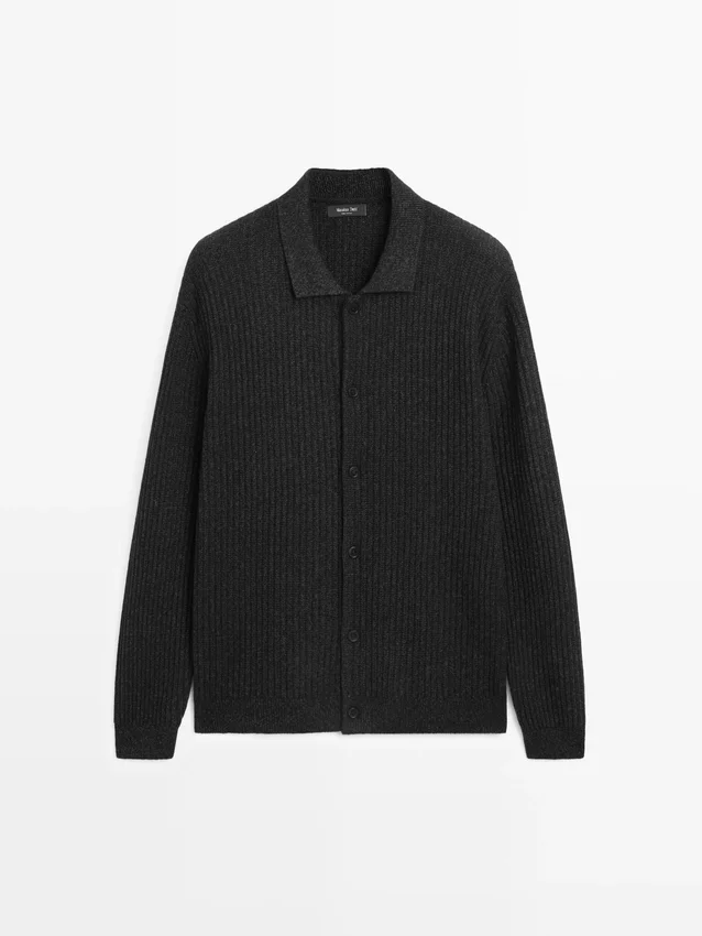 Cardigan aus Baumwoll-Woll-Mischung mit Knöpfen Cardigan aus Baumwoll-Woll-Mischung mit Knöpfen