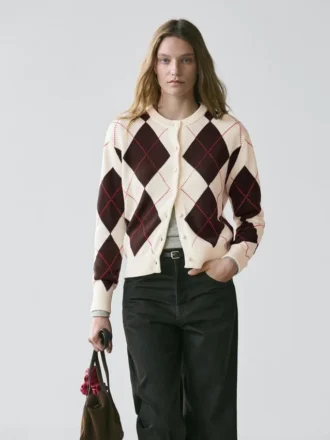 Cardigan aus Baumwolle mit Argyle-Muster