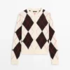 Cardigan aus Baumwolle mit Argyle-Muster