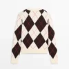 Cardigan aus Baumwolle mit Argyle-Muster