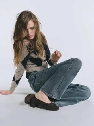 Cardigan aus Baumwollmischung mit Argyle-Muster