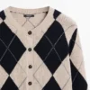 Cardigan aus Baumwollmischung mit Argyle-Muster