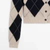 Cardigan aus Baumwollmischung mit Argyle-Muster
