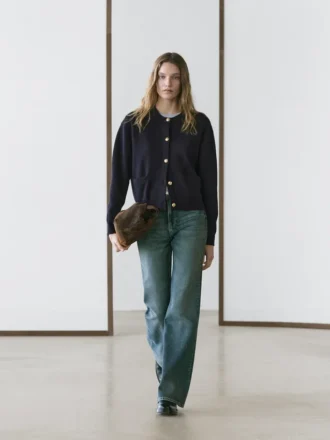 Cardigan aus Baumwollstrick mit goldenen Knöpfen