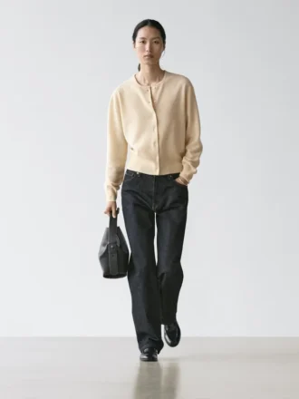 Cardigan aus Wolle mit Rundhalsausschnitt