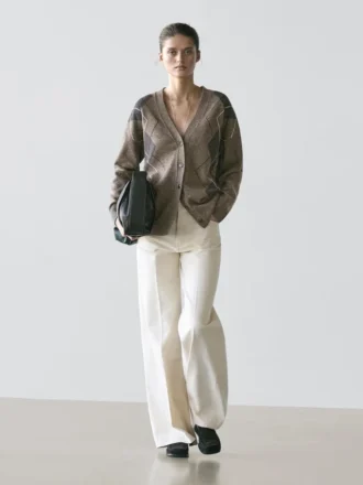 Cardigan aus Wollmischung mit Argyle-Muster