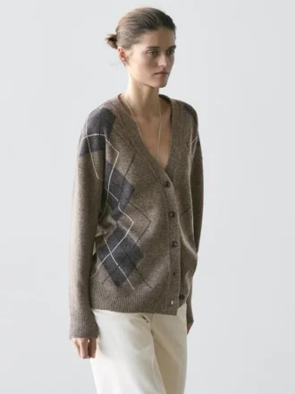 Cardigan aus Wollmischung mit Argyle-Muster