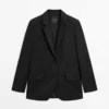 Extrafeiner Zweiknopf-Blazer aus Wolle Extrafeiner Zweiknopf-Blazer aus Wolle