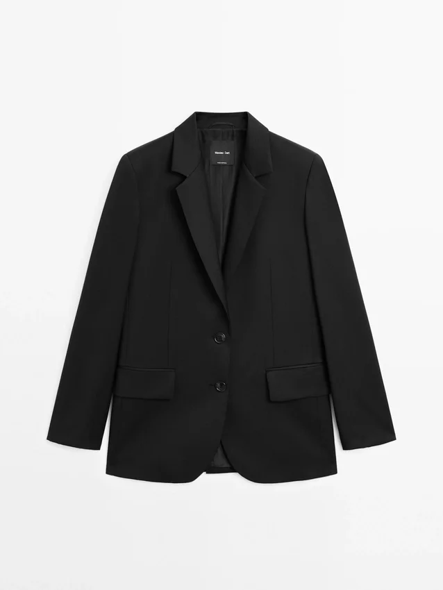 Extrafeiner Zweiknopf-Blazer aus Wolle Extrafeiner Zweiknopf-Blazer aus Wolle