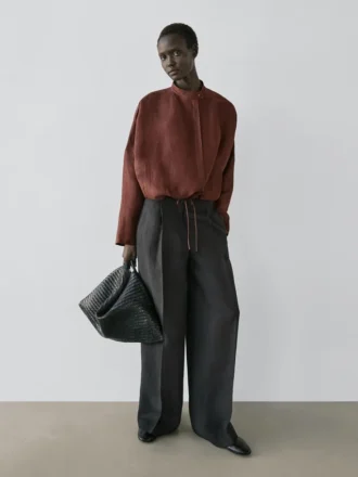 Fließende Anzugshose aus Leinen