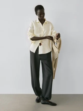 Fließendes Hemd aus 100 % Leinen