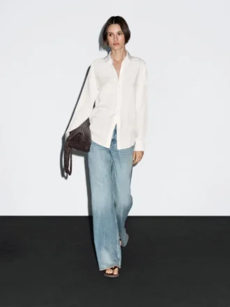 Fließendes Hemd mit Hemdkragen