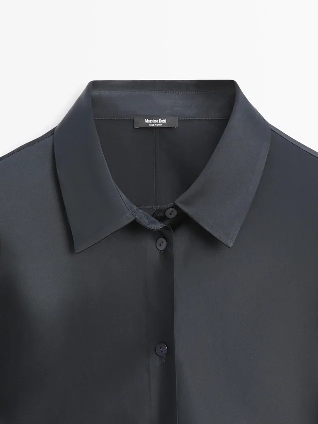 Fließendes Satinhemd Fließendes Satinhemd