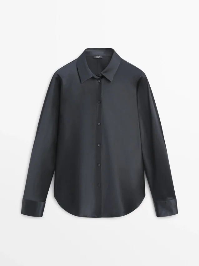 Fließendes Satinhemd Fließendes Satinhemd