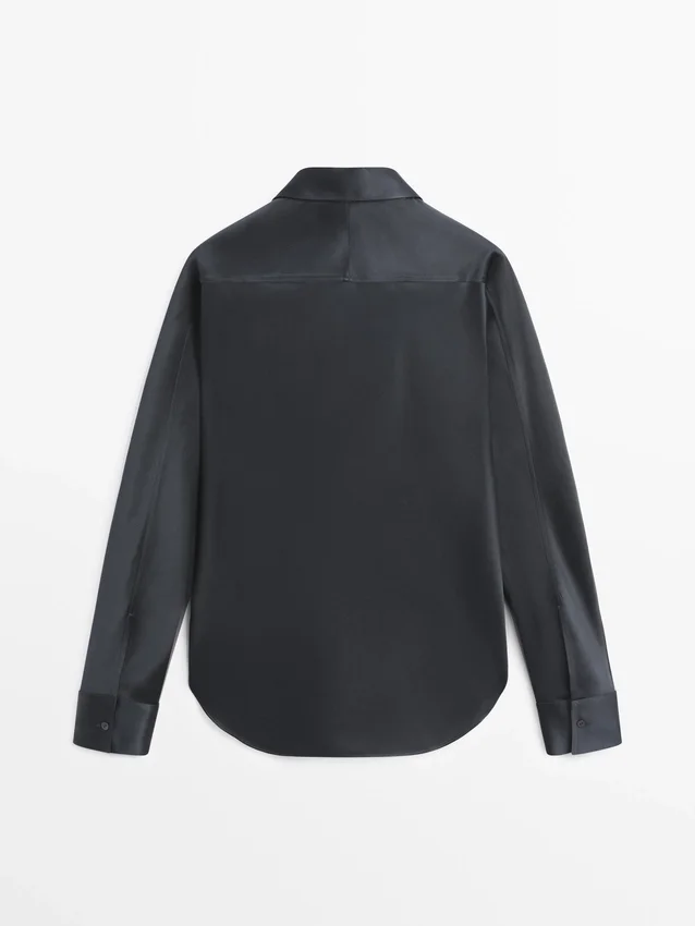 Fließendes Satinhemd Fließendes Satinhemd