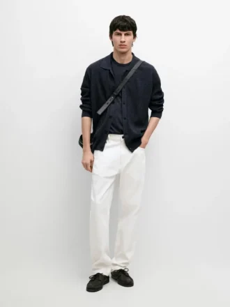 Gerippte Cardigan mit Knöpfen