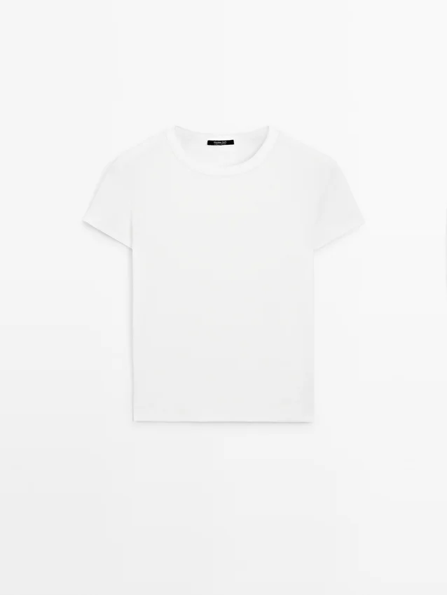 Geripptes, schweres Kurzarm-T-Shirt Geripptes, schweres Kurzarm-T-Shirt