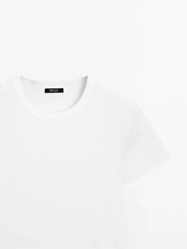 Geripptes, schweres Kurzarm-T-Shirt Geripptes, schweres Kurzarm-T-Shirt