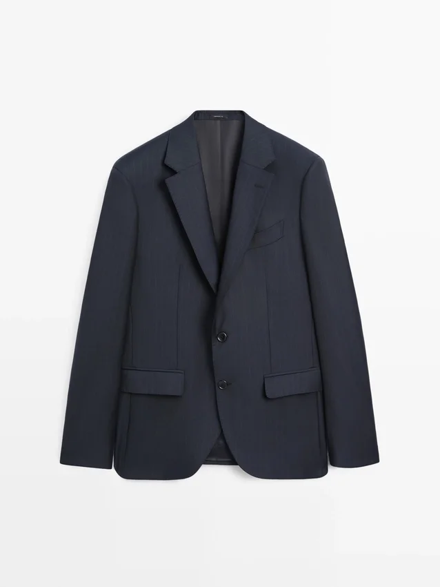 Gestreifter Anzug-Blazer aus Cool Wool Gestreifter Anzug-Blazer aus Cool Wool