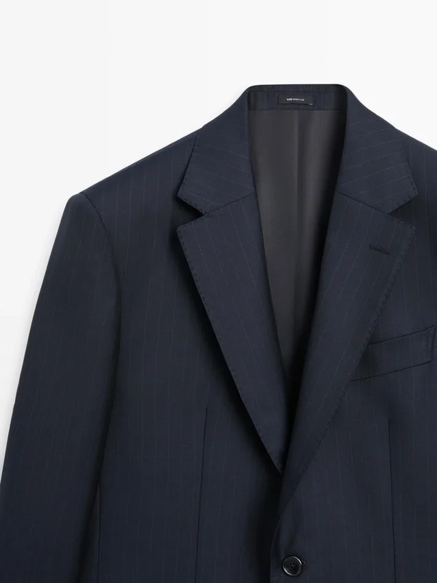 Gestreifter Anzug-Blazer aus Cool Wool Gestreifter Anzug-Blazer aus Cool Wool