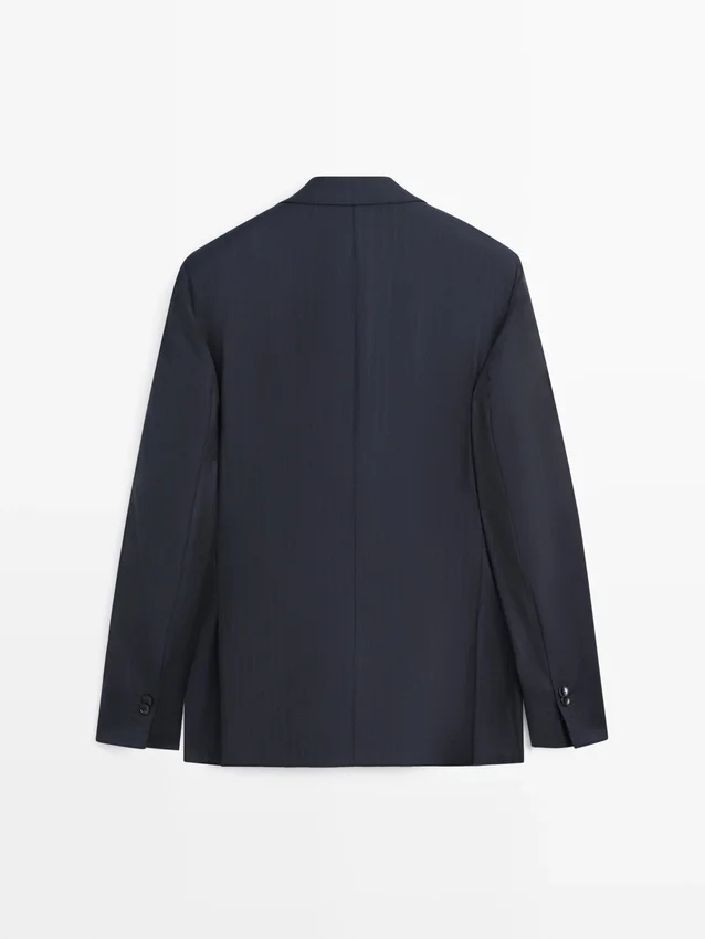 Gestreifter Anzug-Blazer aus Cool Wool Gestreifter Anzug-Blazer aus Cool Wool