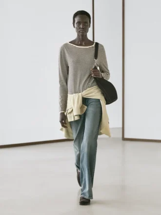 Gestreifter Langarm-Pullover