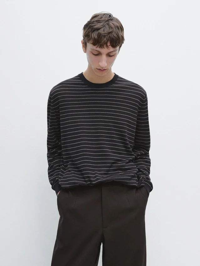 Gestreifter Langarm-Pullover Gestreifter Langarm-Pullover