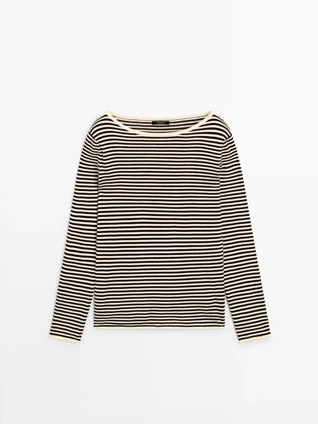 Gestreifter Langarm-Pullover Gestreifter Langarm-Pullover