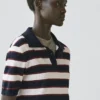 Gestreifter Strick-Poloshirt Gestreifter Strick-Poloshirt