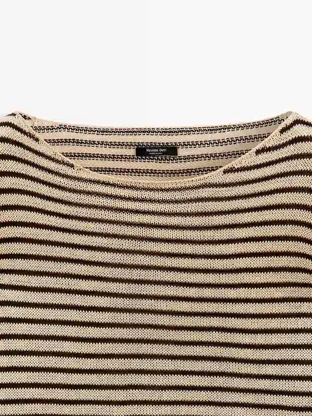 Gestreifter Strickpullover aus 100 % Baumwolle Gestreifter Strickpullover aus 100 % Baumwolle