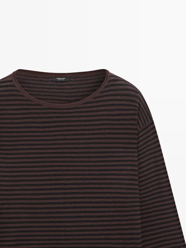 Gestreifter Strickpullover aus Baumwollmischung Gestreifter Strickpullover aus Baumwollmischung