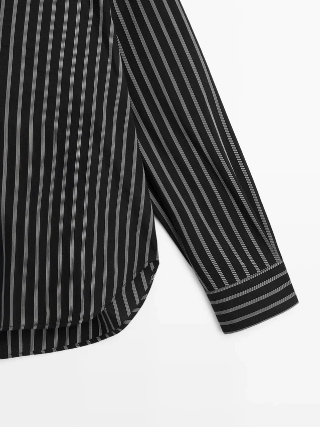 Gestreiftes Hemd aus Baumwollmischung Gestreiftes Hemd aus Baumwollmischung