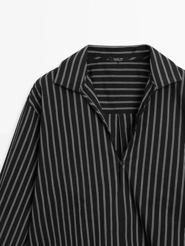 Gestreiftes Hemd aus Baumwollmischung Gestreiftes Hemd aus Baumwollmischung