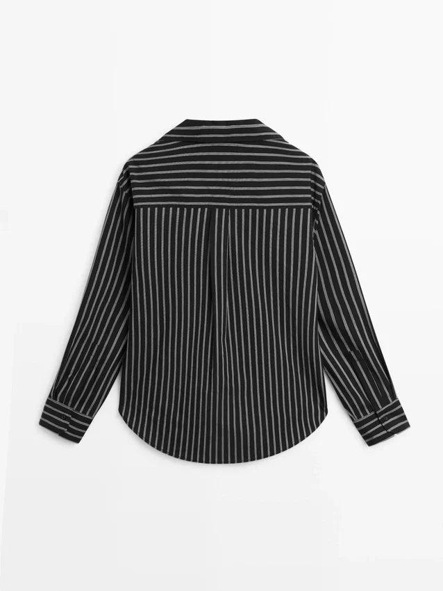 Gestreiftes Hemd aus Baumwollmischung Gestreiftes Hemd aus Baumwollmischung